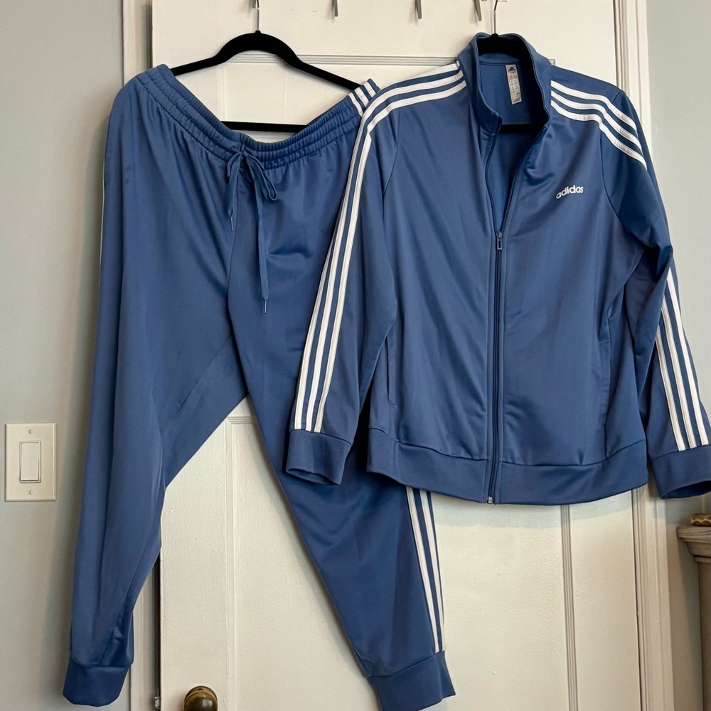 Adidas Classic Blue Tracksuit with White Accents